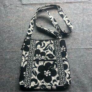 Vera Bradley Elegant Black and White Floral Crossbody Bag
